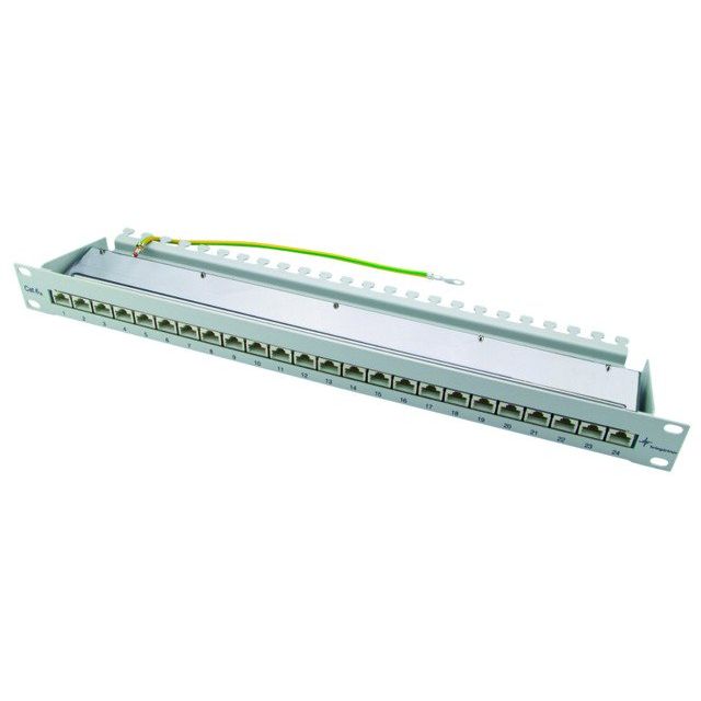 Telegärtner - Patchpanel Kupfer PatchPanel MPP24-HS 100007034 Cat.6A RAL 9005 sw