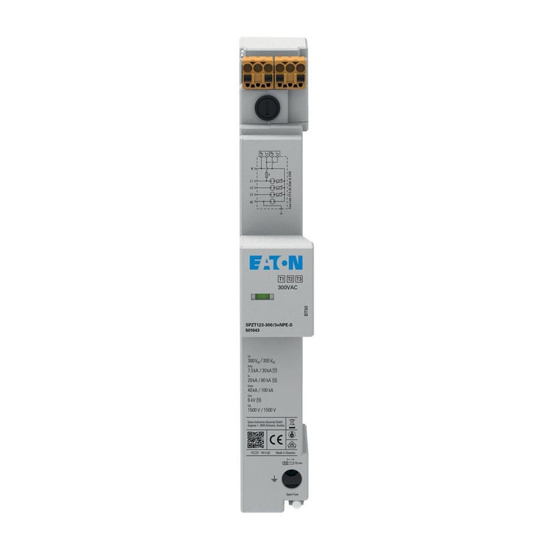 Eaton - Kombi-Ableiter für Energietechnik Überspannungsableiter SPZT123-300/3+NPE-S f.40mm Sammelschiene