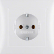 Berker - Steckdose Schuko-Steckdose pws/matt 47429909 mit Abdeckplatte