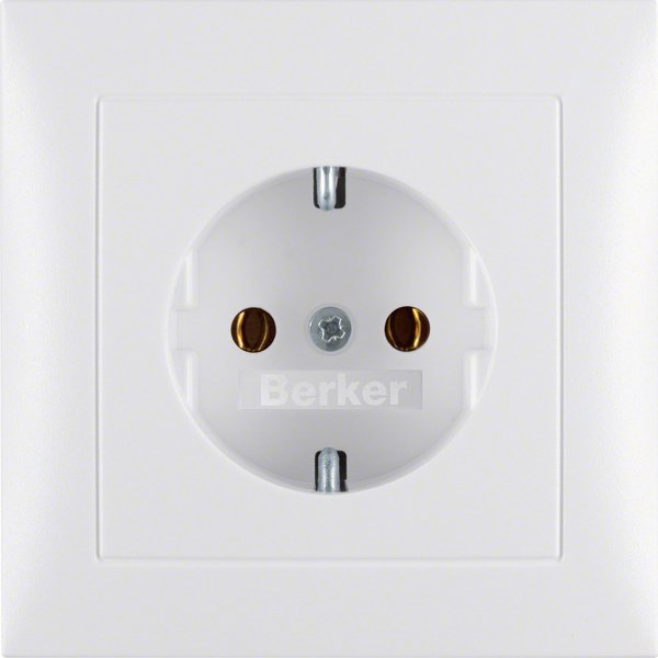 Berker - Steckdose Schuko-Steckdose pws/matt 47429909 mit Abdeckplatte