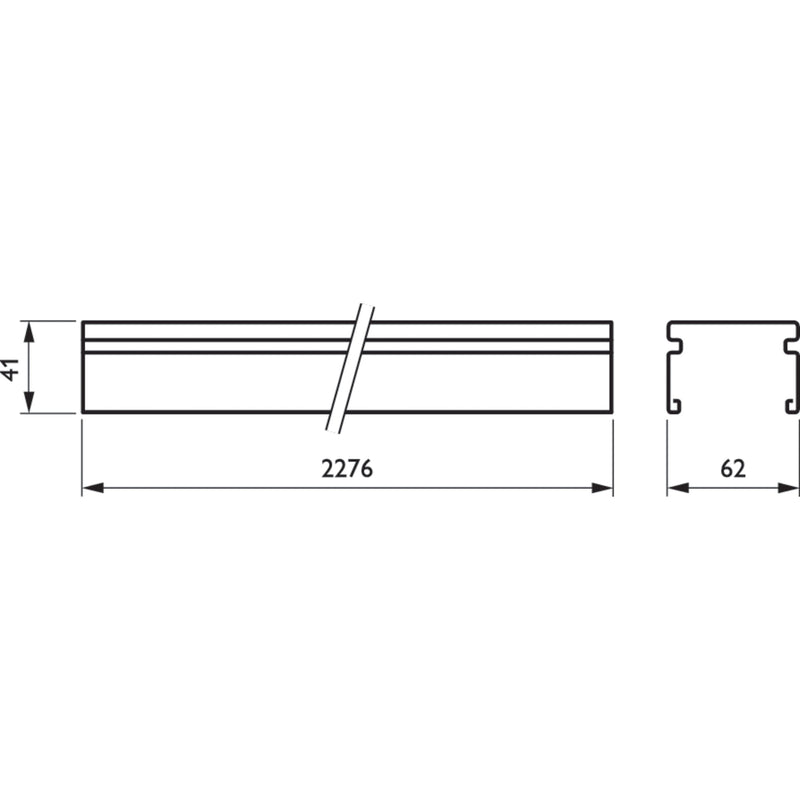 Philips Lighting - Tragschiene für Lichtbandsystem Tragschiene 7pol. LL523T4x2.5#42524899 2276mm, silber