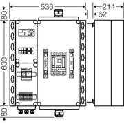Hensel - Verteilerbaugruppe mit Leistungsschalter PV-Freischaltstelle Mi AE 3233 100kVA, 3-p. m.LS+NA