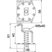 OBO Bettermann - Photovoltaik-Verbindungs- und Befestigungselement Endklemme mit Feder KLE F 40 A2 für PV-Montagesystem − 50 Stück