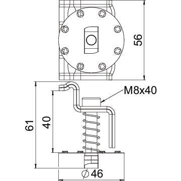 OBO Bettermann - Photovoltaik-Verbindungs- und Befestigungselement Endklemme mit Feder KLE F 40 A2 für PV-Montagesystem − 50 Stück