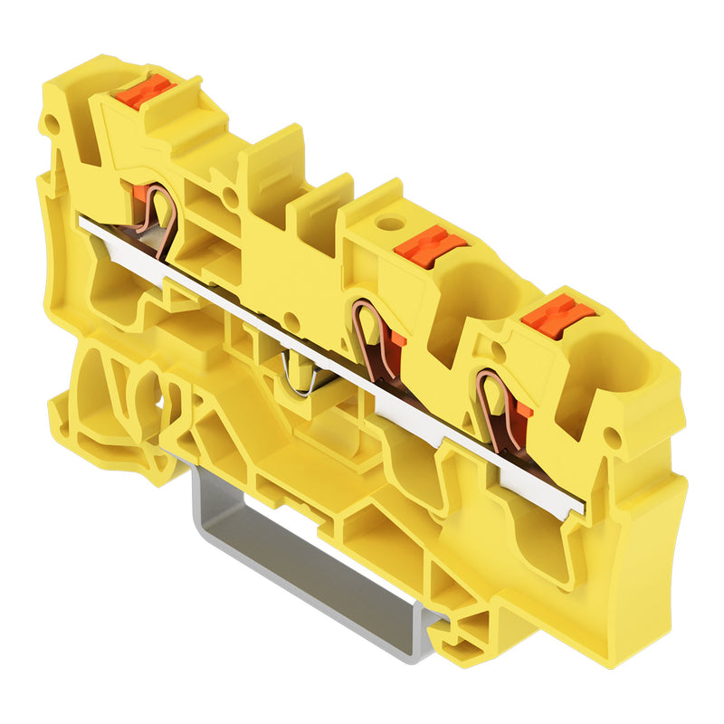 WAGO - Durchgangs-Reihenklemme 3L-Durchgangsklemme 2204-1306 4 qmm, ge − 50 Stück