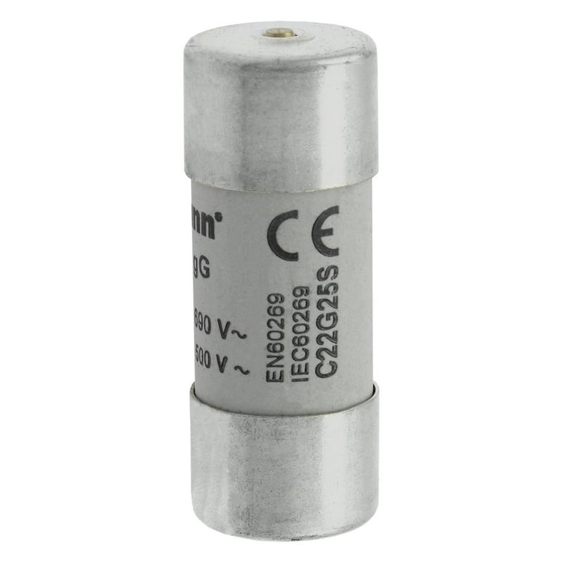 Eaton - Zylindrische Sicherung Sicherungseinsatz Nieders. CYL GG 22,#C22G25S 25A AC 690V 80kA − 10 Stück