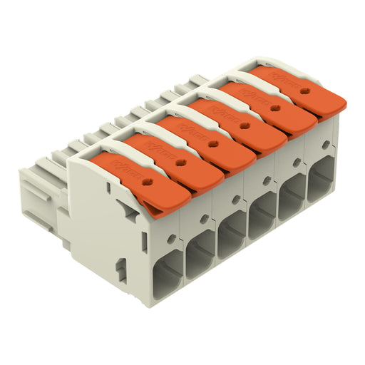 WAGO GmbH & Co. KG - Ein- und mehrpolige Klemmenleiste 1-Leiter-Federleiste Hebel 832-1106 Push-inCAGECLAMP,lgr − 10 Stück