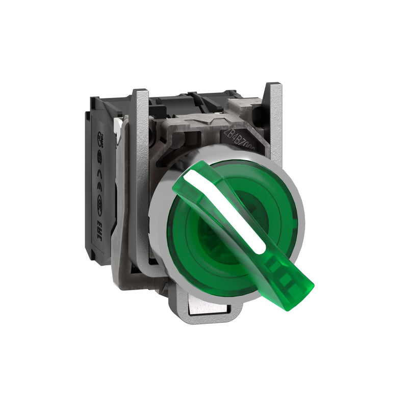 Schneider Electric - Wahlschalter, Komplettgerät Leuchtwahlschalter XB4BK123B5 LED-Modul gn 24V