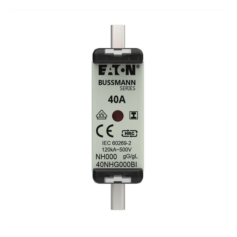 Eaton - Messersicherung Sicherungseinsatz Nieders. 40NHG000BI 40A AC 500V 120kA − 3 Stück