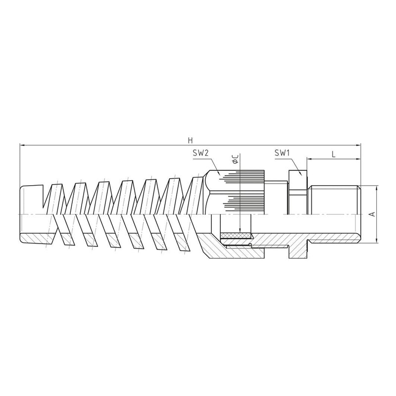 Jacob - Kabelverschraubung PERFECT Kabelverschraubung 50021M25BSSW08 M 25/PG 21 − 25 Stück