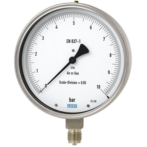 Wika Wiegand - Rohrfedermanometer Feinmessmano 332.30.160 VA 7223008 16barCl06G1/2Bunt