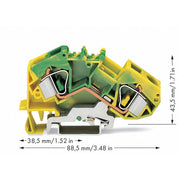 WAGO - Schutzleiter-Reihenklemme Schutzleiterklemme 783-607 0,2-16mmq gn/gelb