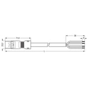 WAGO - Konfektionierte Leitung für steckbare Gebäudeinstallation konfekt. Anschlussleitung 891-8994/206-203 Eca,Stecker