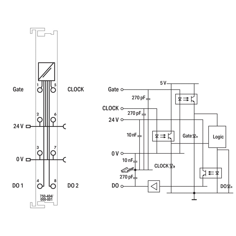 WAGO - Feldbus, Dez. Peripherie - Funktions-/Technologie-Modul Vorwärtszähler 750-404/000-001 lichtgrau