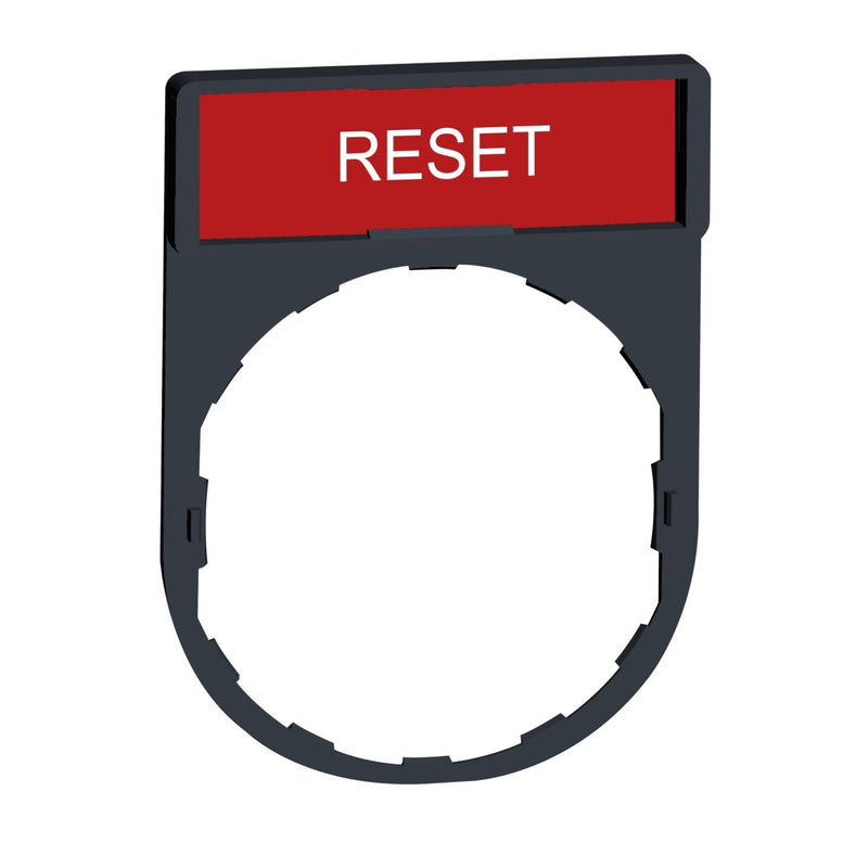 Schneider Electric - Bezeichnungsschild für Befehlsgeräte Schildträger ZBY2323 (RESET) rt − 10 Stück