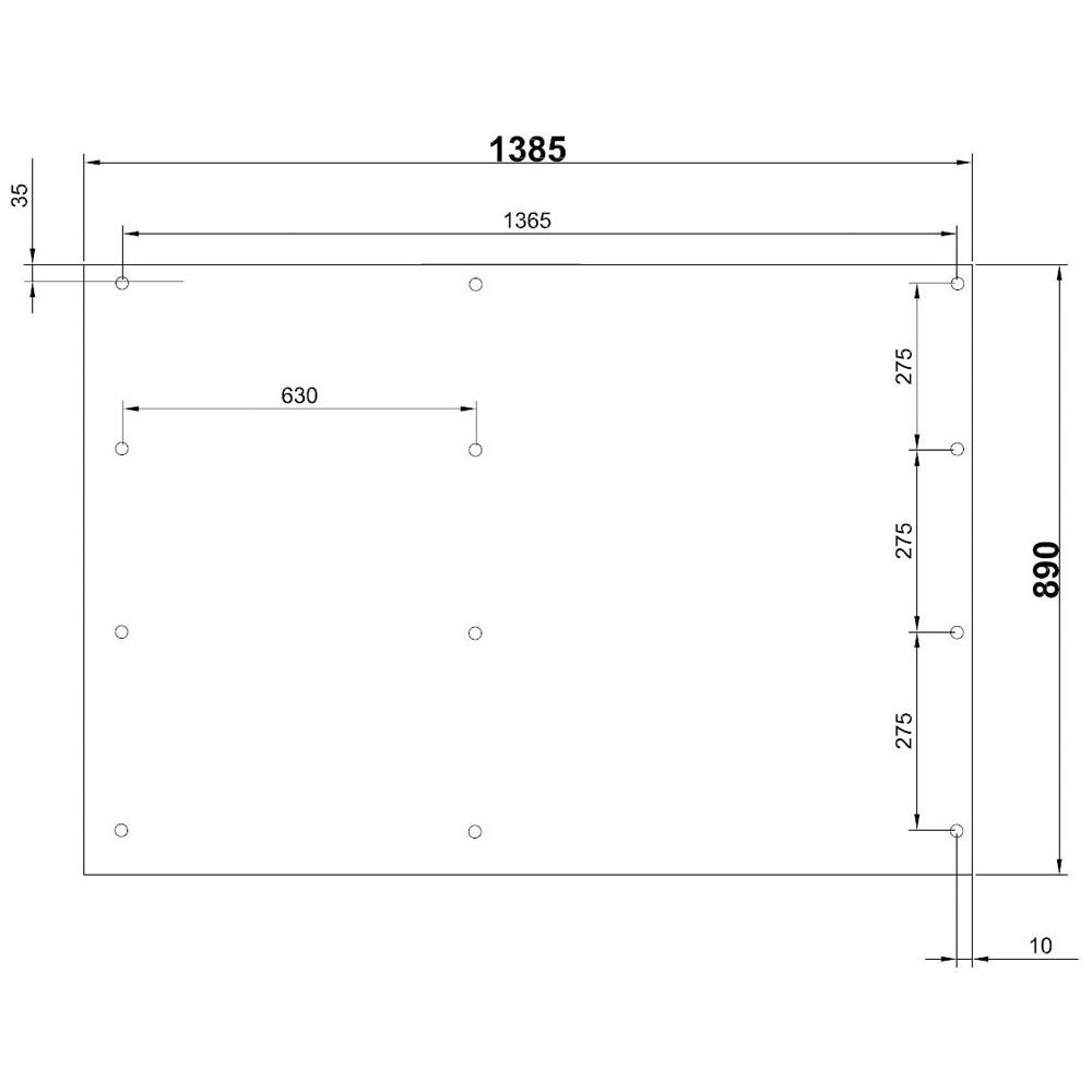 GSAB Elektrotechnik - Montageplatte für Verteilergehäuse Montageplatte 3M1000 f. Normschr. 3S1000