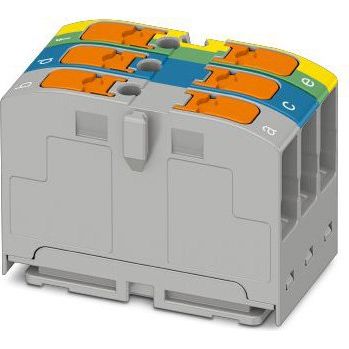 Phoenix Contact - Durchgangs-Reihenklemme Verteilerblock PTVFIX 2,5-L/N/GNYE
