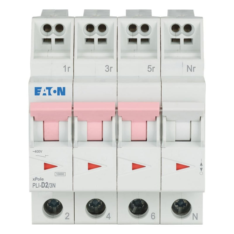 Eaton - Leitungsschutzschalter PLI-D2/3N D 2A, 3p+N Steckkl