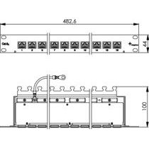 Telegärtner - Patchpanel Kupfer PatchPanel MPP16-HS 100006996 Cat.6A RAL7035