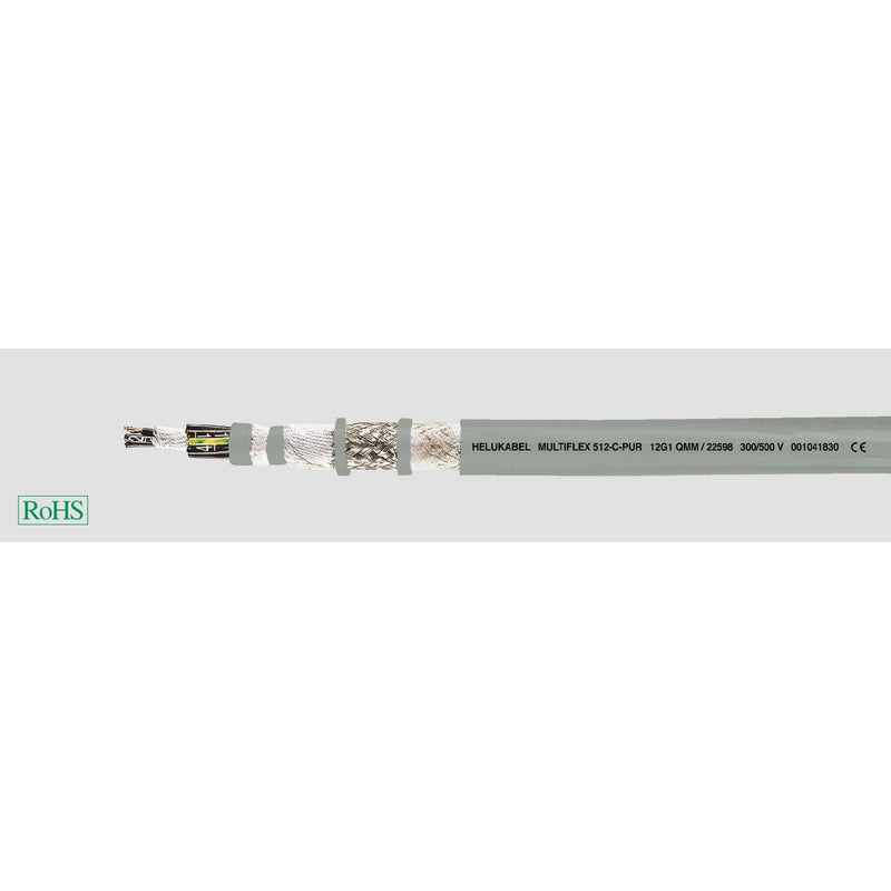 Energiekabel < 1 kV, für ortsveränderlichen Einsatz HEL M-FLEX 512-C-PUR 18G 0 MFLEX512CPUR 18G0,75 ,75 PUR-Schleppkette − 500 Meter