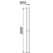 OBO Bettermann - Gewindestange 10x10x2000 TR M10 2M BR Stahl brüniert schwa − 10 Stück