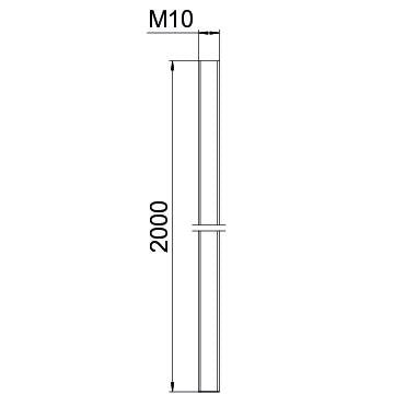 OBO Bettermann - Gewindestange 10x10x2000 TR M10 2M BR Stahl brüniert schwa − 10 Stück