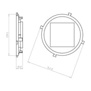 Kaiser - Zubehör/Ersatzteile für Leuchteneinbaugehäuse Frontteil HaloX 100 1281-69 DA 75x75 Sichtbeton − 8 Stück