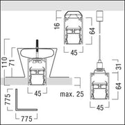 Zumtobel - Mechanisches Zubehör/Ersatzteile für Leuchten Kanal für LED-Lichtlinie SLOINslim K L3250 SR silber