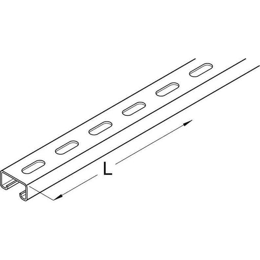 PohlCon (Puk) - Stiel/Profilschiene Profilschiene gelocht KHA 7-02S 40/22X1,5