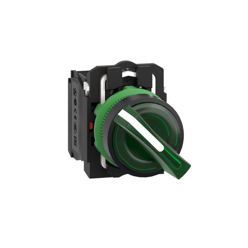 Schneider Electric - Wahlschalter, Komplettgerät Leuchtwahlschalter XB5AK123G5 2-Stell., 1S+1Ö