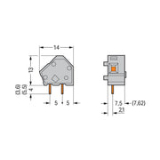 WAGO - Leiterplattenklemme Anreihbare Leiterplattenk. 236-753/332-000/999- 2,5mm² − 100 Stück