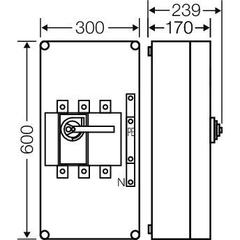 Hensel - Lasttrennschalter Lastschaltergehäuse Mi 7445 400A,3pol.+PE+N