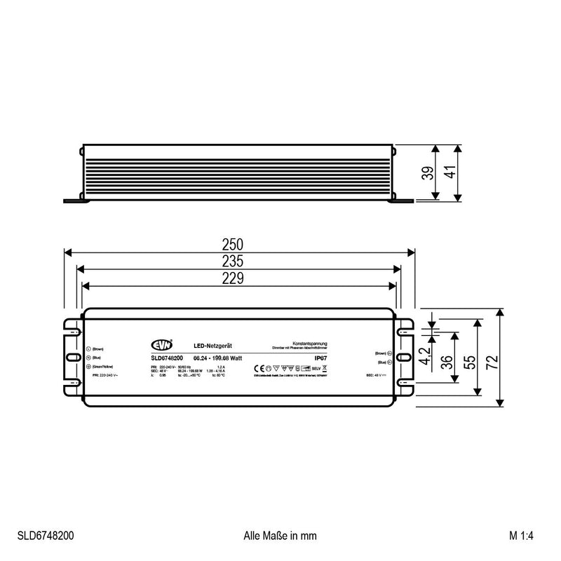 EVN Lichttechnik - LED-Betriebsgerät LED-Netzgerät SLD6748200 48V/DC dim