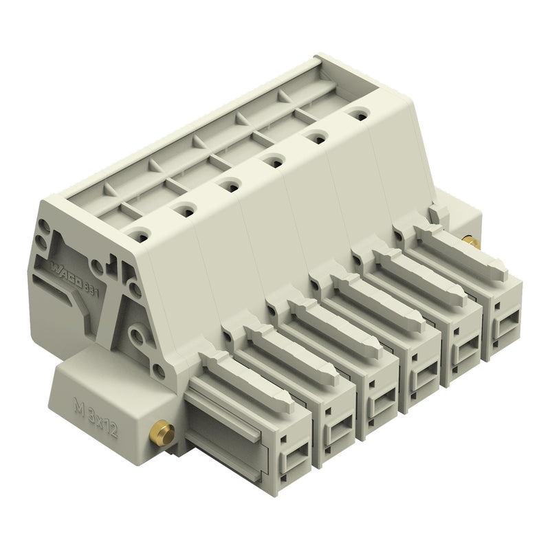 WAGO - Ein- und mehrpolige Klemmenleiste 1-Leiter-Federleiste 831-3106/107-000 CAGECLAMP,10mm²,lgr − 12 Stück
