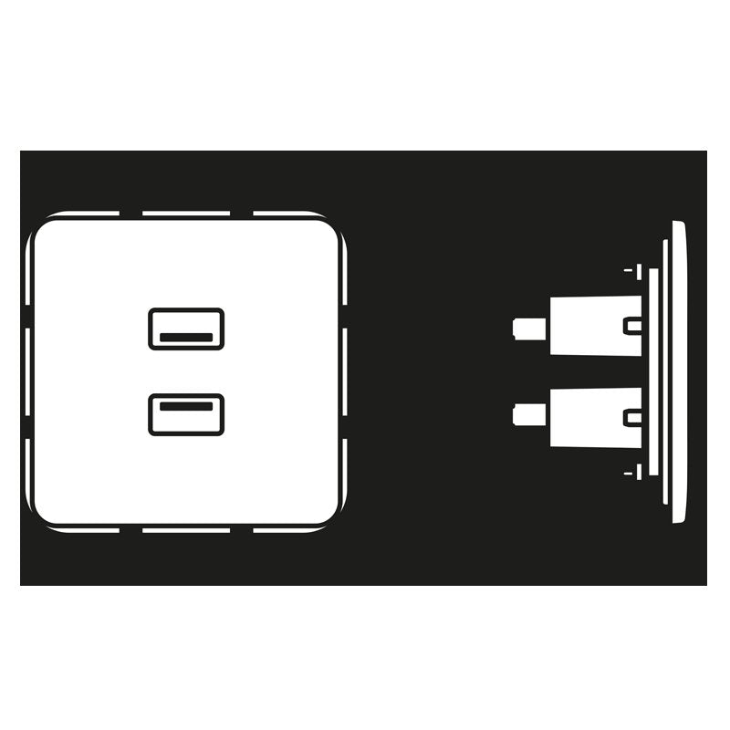 Jung - Multifunktions-Anschlussdose Multimediadose 2 x USB MA CD 1153 WW alpinweiß