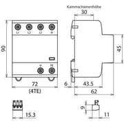DEHN - Kombi-Ableiter für Energietechnik Kombi-Ableiter DSH TNS 255 FM TN-S-Sys., Typ 1+2