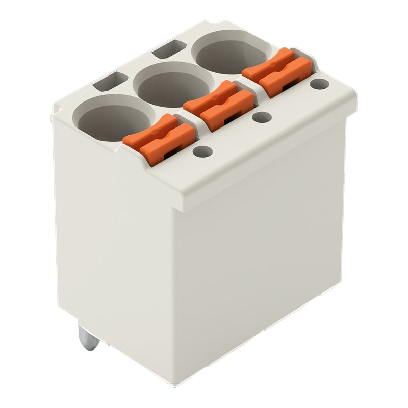 WAGO - Leiterplattensteckverbinder 1-Leiter-THT-Federleiste 2092-1173 CAGE CLAMP,lichtgrau − 200 Stück