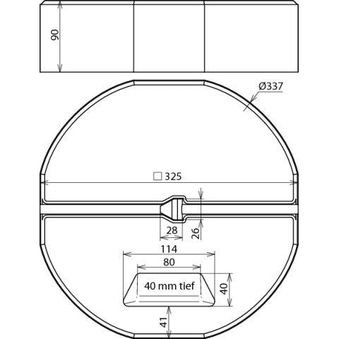 DEHN - Sockel für Fangeinrichtung Blitzschutz Betonsockel BES 17KG KT16 D337 B55 17kg D 337mm