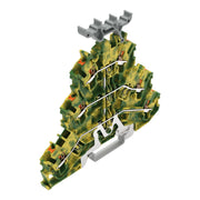 WAGO - Schutzleiter-Reihenklemme Dreistockklemme 2202-3237 2,5 qmm, grün-gelb − 50 Stück