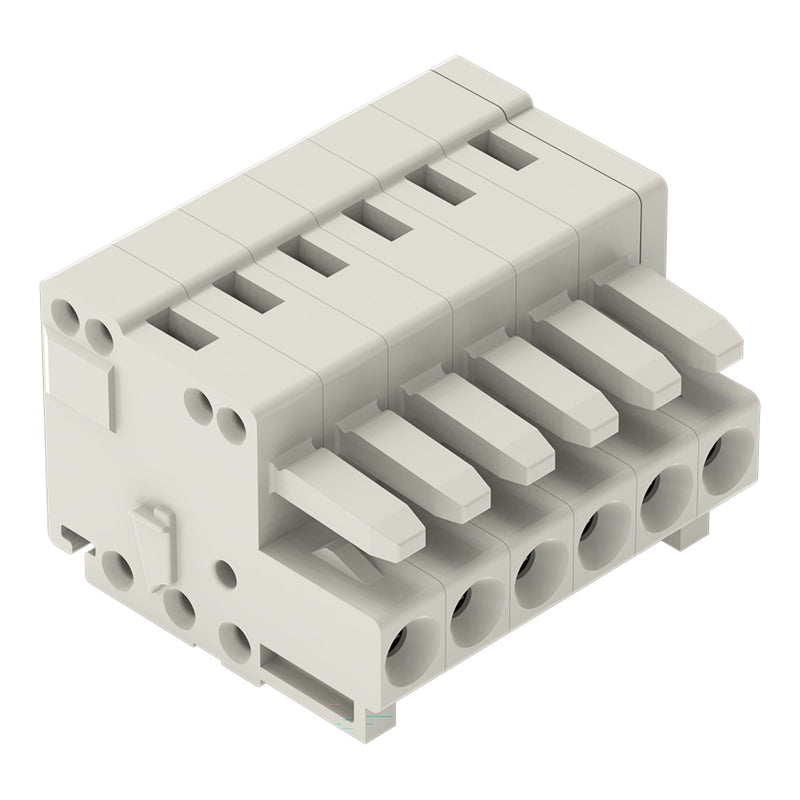 WAGO - Kabelsteckverbinder für Leiterplattensteckverbinder Federleiste 734-106 6p 3,5mm lichtgrau − 100 Stück