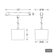 LTS Licht&Leuchten - Downlight/Strahler/Flutlicht LED-Pendelleuchte NEOORYOP20292715D.sw 927, DALI, schwarz