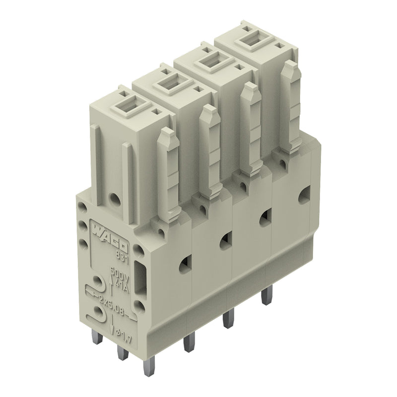 WAGO GmbH & Co. KG - Leiterplattensteckverbinder THT-Federleiste gerade 831-3504 Maß 7,62mm,lgr − 24 Stück
