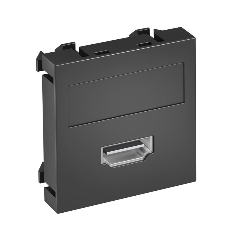 OBO Bettermann - Einsatz/Abdeckung für Kommunikationstechnik Multimediaträger HDMI MTG-HD S SWGR1 45x45mm sw-gr