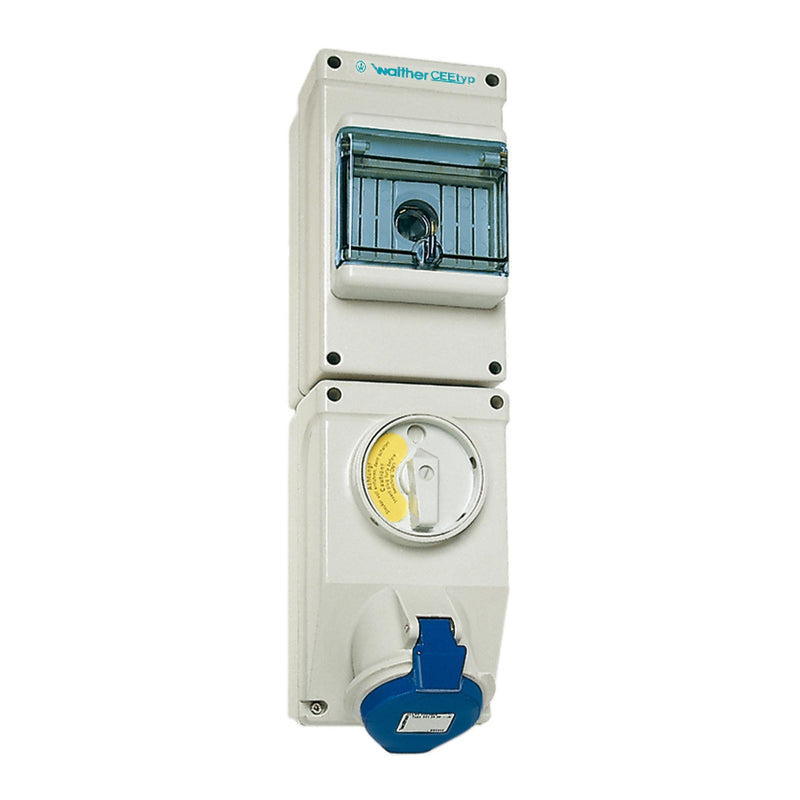 Walther Werke - CEE-Steckdose abschaltbar, abgesichert (IEC 60309) Wandsteckdose AU110306UN 16A 3P 6h