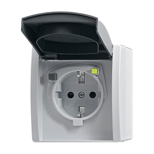 Busch-Jaeger - Steckdose FI-SCHUKOMAT Einsatz 3120 EWB-53 grau AP IP44