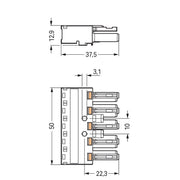 WAGO - Steckverbinder für steckbare Gebäudeinstallation Buchse 770-405 0,5-4mmq schwarz − 50 Stück