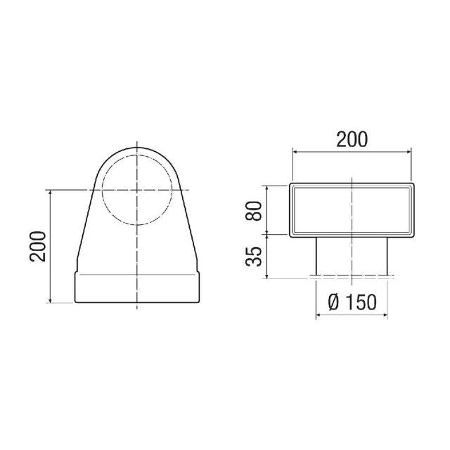 Maico - Zubehör/Ersatzteile für Ventilatoren Winkel MF-W150 80/200