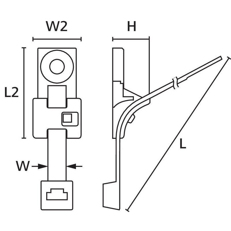 HellermannTyton - Kabelbinder Befestigungsbinder 156-00408(100) schwarz − 100 Stück