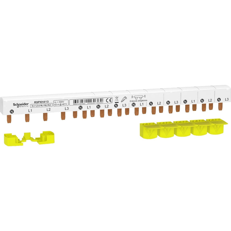Schneider Electric - Phasenschiene Stift R9PXH413 63A, 3P+N − 5 Stück