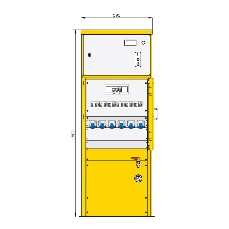 Walther Werke - Baustromverteiler Kassiersäule 82167001 7 RCDs TypA